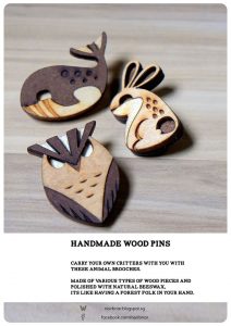 Handmade Wood Pins